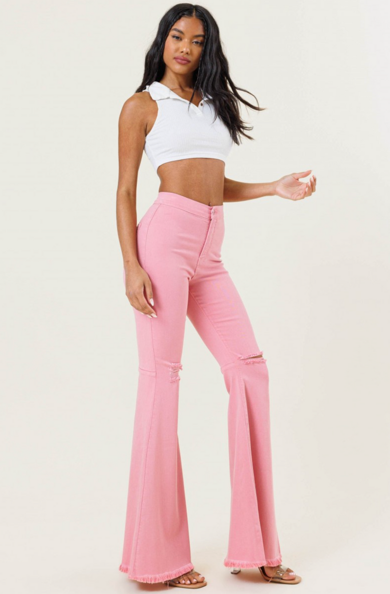 Parker Pink Flare Jeans The Lace Cactus, 49% OFF